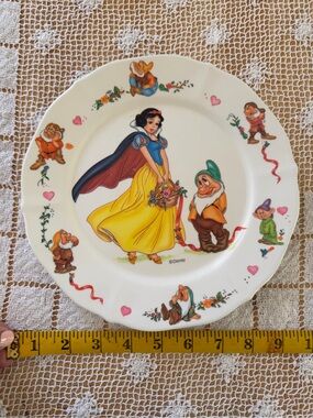 Vintage Snow White & the Seven Dwarves Disney Plate Kids Children’s